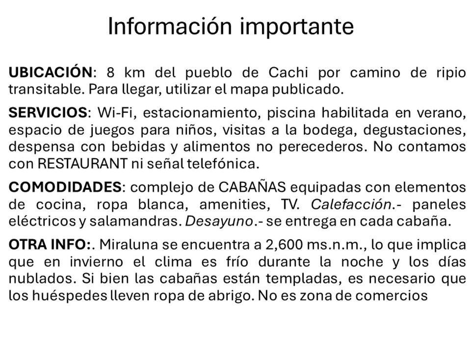 Miraluna Bodega Boutique Cachí Kültér fotó